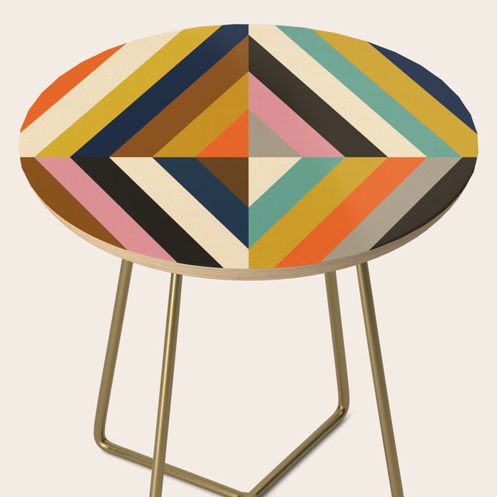 Mid Century Geometric Pattern Technicolor Diamond  Side Table Gallery Image 2