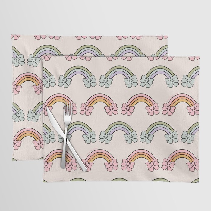 Rainbow Bow Print Placemat Gallery Image 1