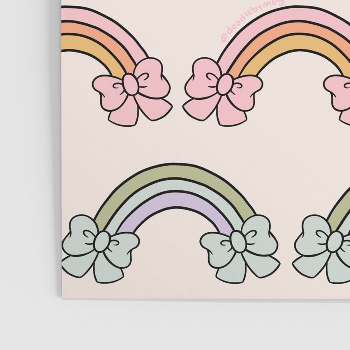 Rainbow Bow Print Poster Gallery Image 3
