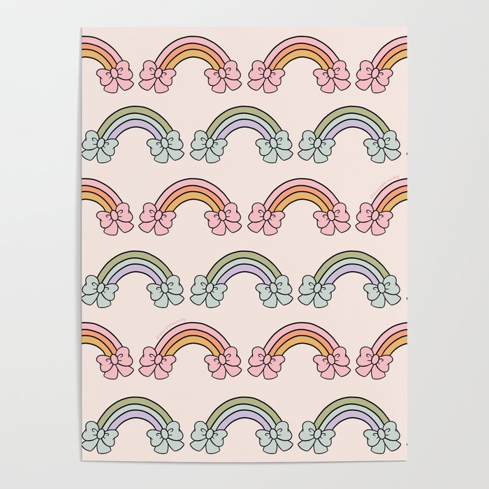 Rainbow Bow Print Poster Gallery Image 1