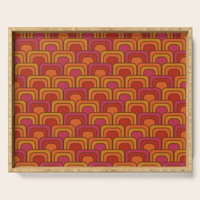 Geometric Retro Pattern Serving Tray Gallery Image 1