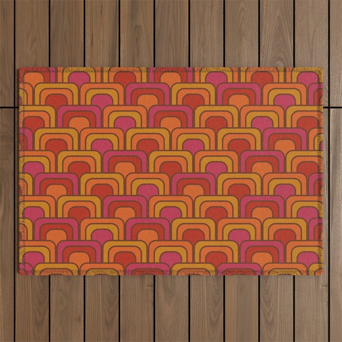 Geometric Retro Pattern Outdoor Rug Gallery Image 1