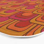 Geometric Retro Pattern Bath Mat Gallery Image 3