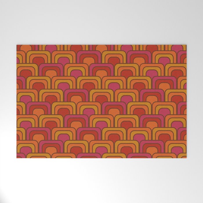 Geometric Retro Pattern Welcome Mat Gallery Image 1