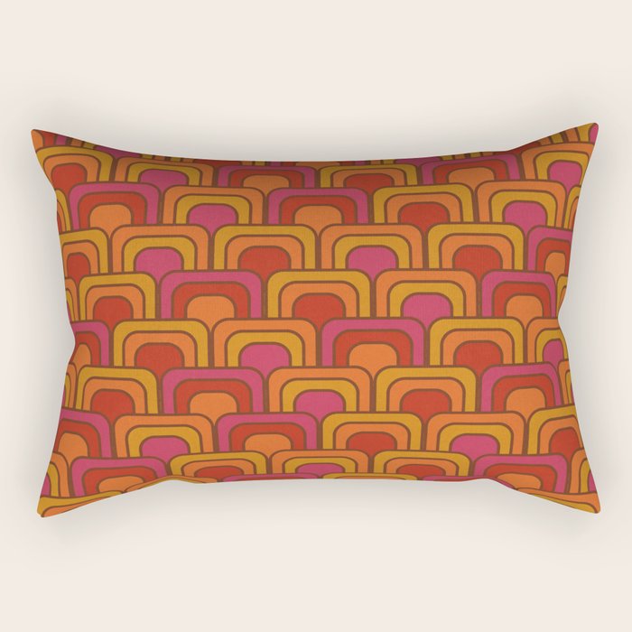 Geometric Retro Pattern Rectangular Pillow Gallery Image 2