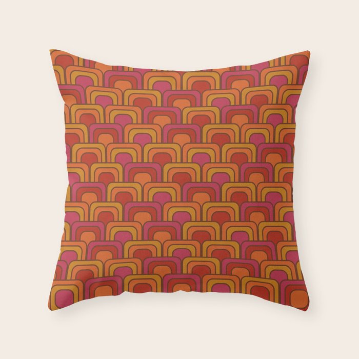 Geometric Retro Pattern Throw Pillow Gallery Image 1