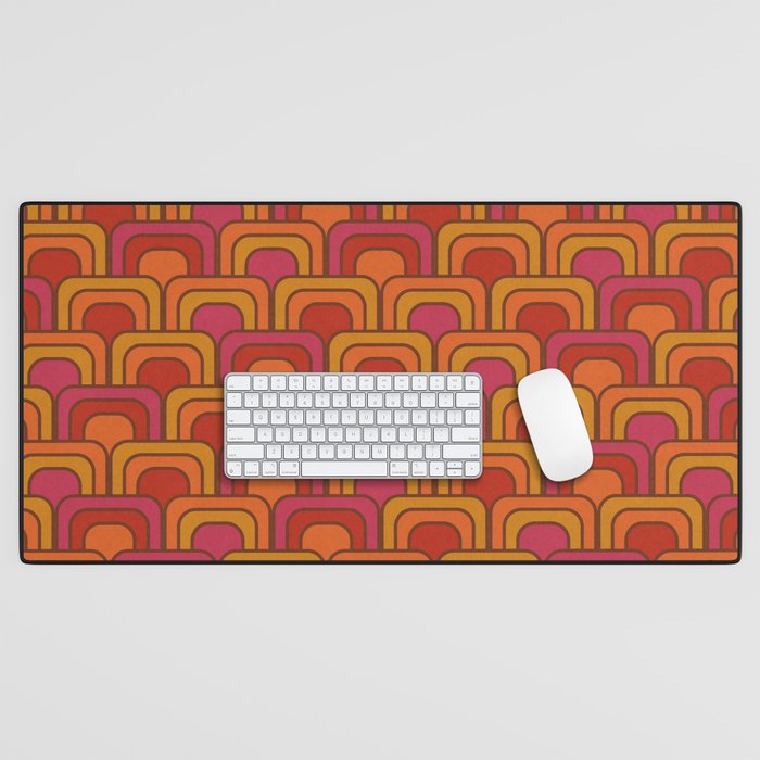 Geometric Retro Pattern Desk Mat Gallery Image 1