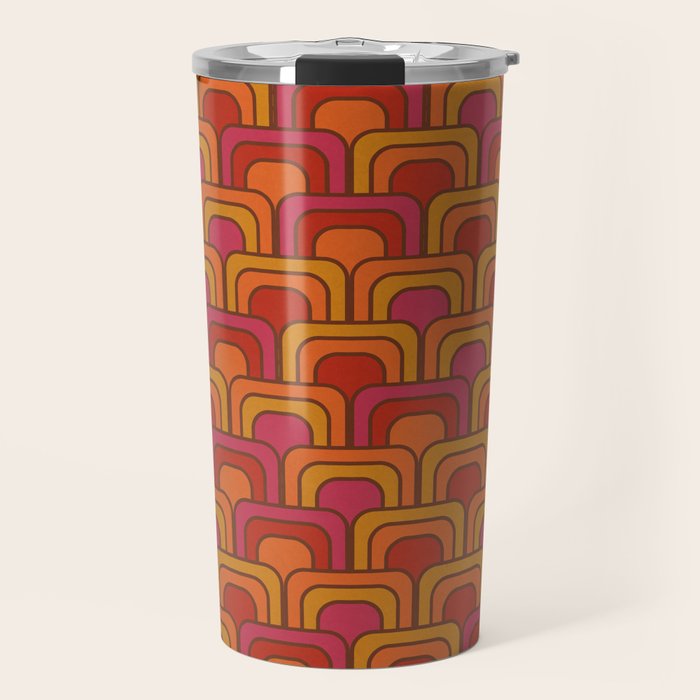 Geometric Retro Pattern Travel Mug Gallery Image 1