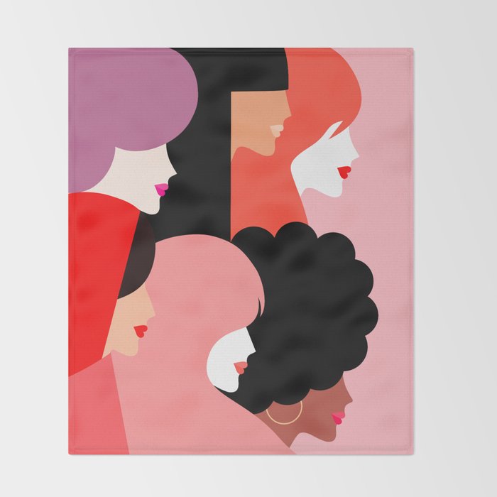 Girl Power we persist  #girlpower Throw Blanket Gallery Image 2