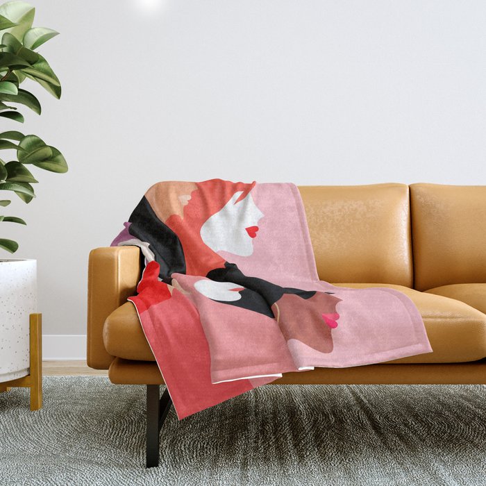 Girl Power we persist  #girlpower Throw Blanket Gallery Image 1