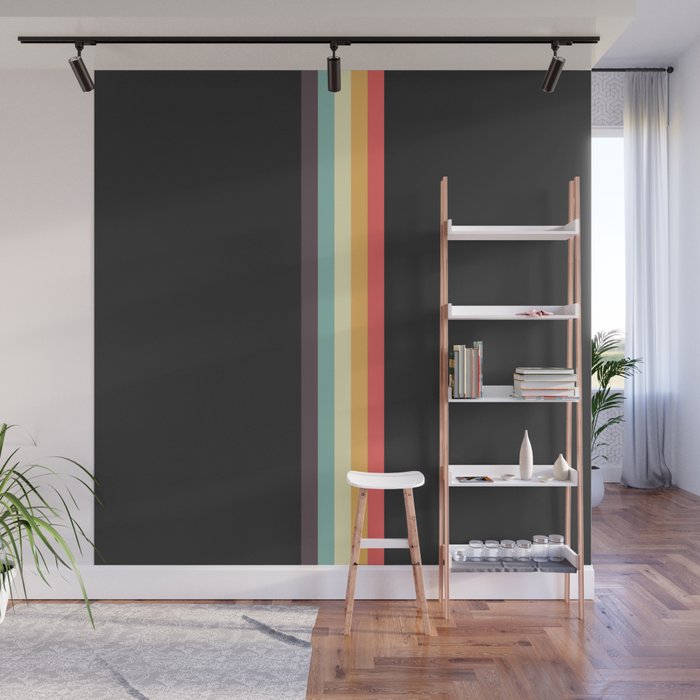 Minimal Classic Rainbow Retro Stripes - Tipua Wall Mural Gallery Image 1