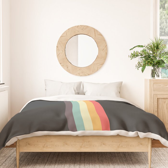 Minimal Classic Rainbow Retro Stripes - Tipua Duvet Cover Gallery Image 3