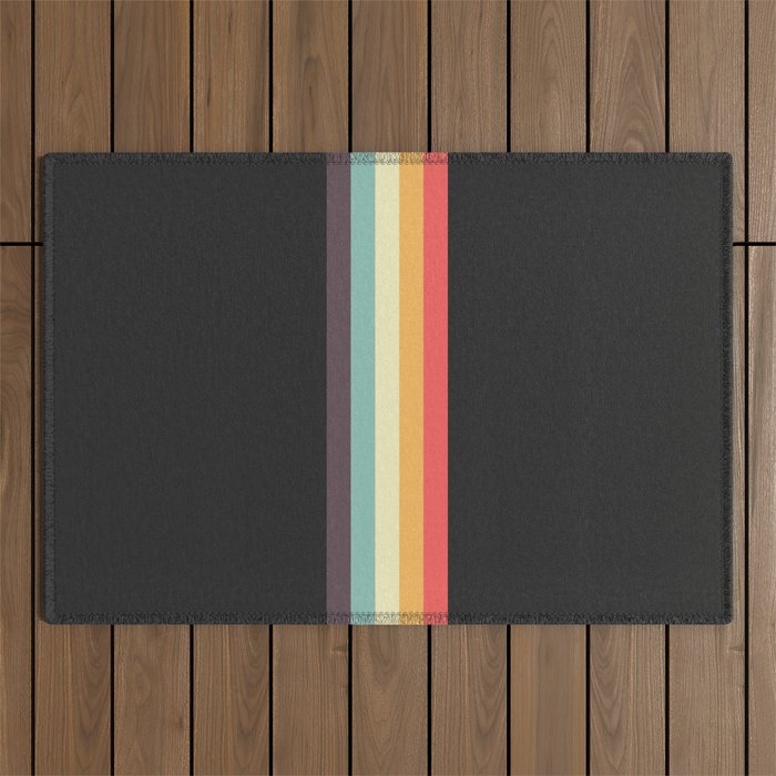 Minimal Classic Rainbow Retro Stripes - Tipua Outdoor Rug Gallery Image 1