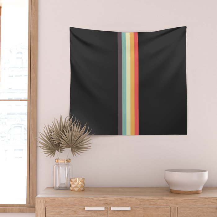 Minimal Classic Rainbow Retro Stripes - Tipua Wall Tapestry Gallery Image 2