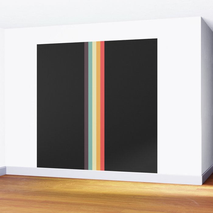 Minimal Classic Rainbow Retro Stripes - Tipua Wall Mural Gallery Image 2
