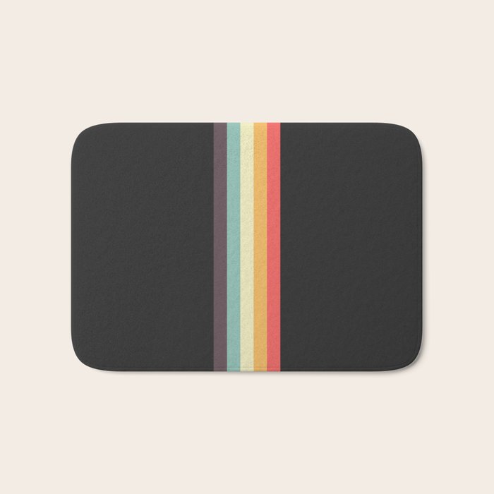 Minimal Classic Rainbow Retro Stripes - Tipua Bath Mat Gallery Image 1
