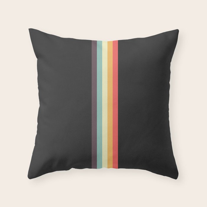 Minimal Classic Rainbow Retro Stripes - Tipua Throw Pillow Gallery Image 1