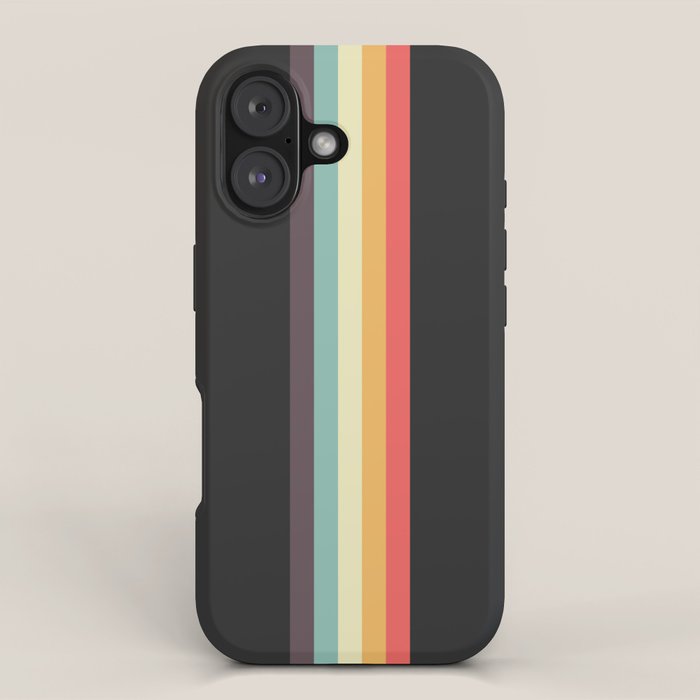 Minimal Classic Rainbow Retro Stripes - Tipua iPhone Case Gallery Image 1