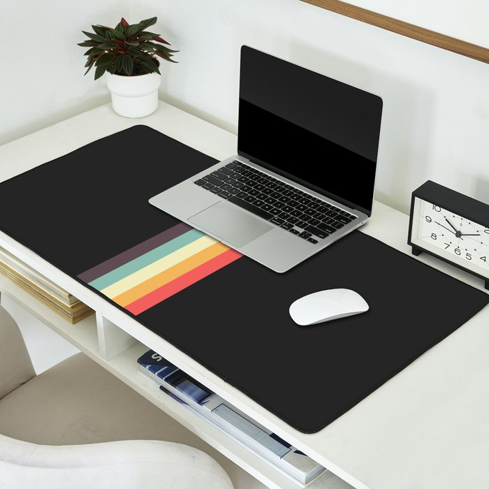 Minimal Classic Rainbow Retro Stripes - Tipua Desk Mat Gallery Image 2