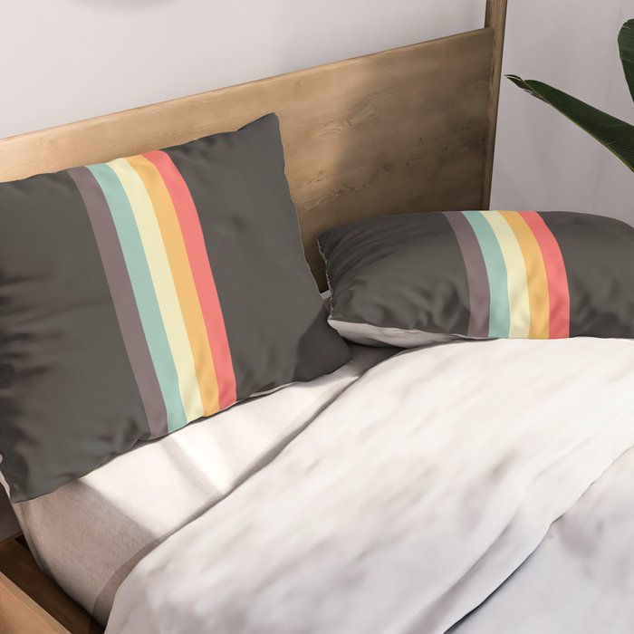 Minimal Classic Rainbow Retro Stripes - Tipua Pillow Sham Gallery Image 2