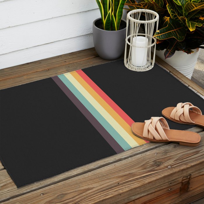 Minimal Classic Rainbow Retro Stripes - Tipua Outdoor Rug Gallery Image 2