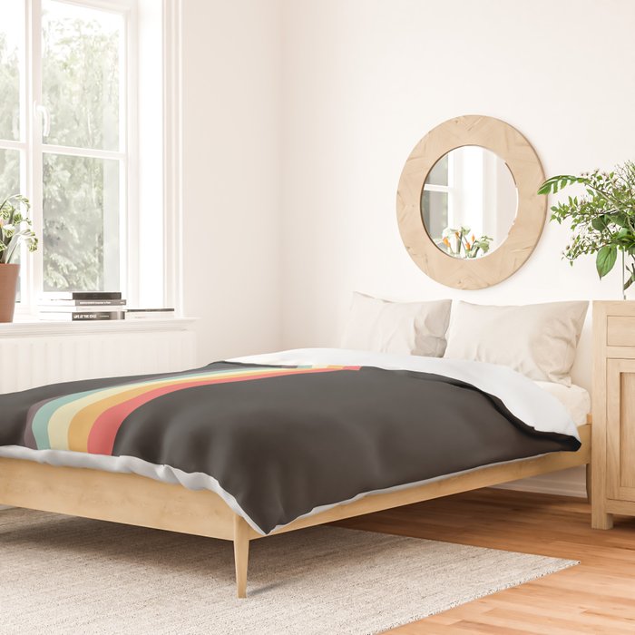 Minimal Classic Rainbow Retro Stripes - Tipua Duvet Cover Gallery Image 2