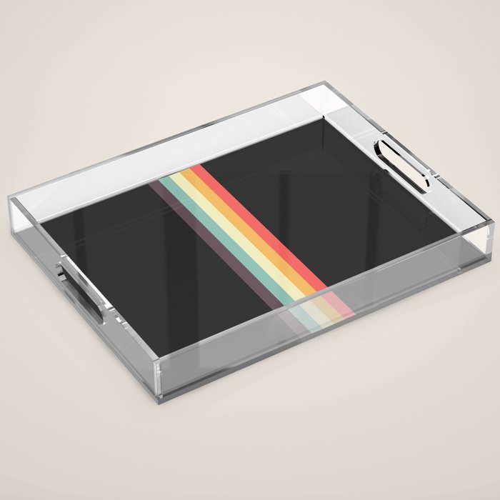 Minimal Classic Rainbow Retro Stripes - Tipua Acrylic Tray Gallery Image 1