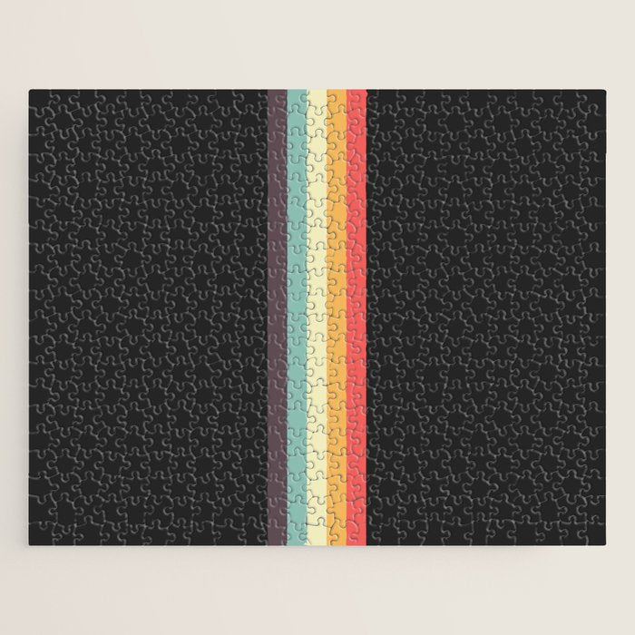 Minimal Classic Rainbow Retro Stripes - Tipua Jigsaw Puzzle Gallery Image 1