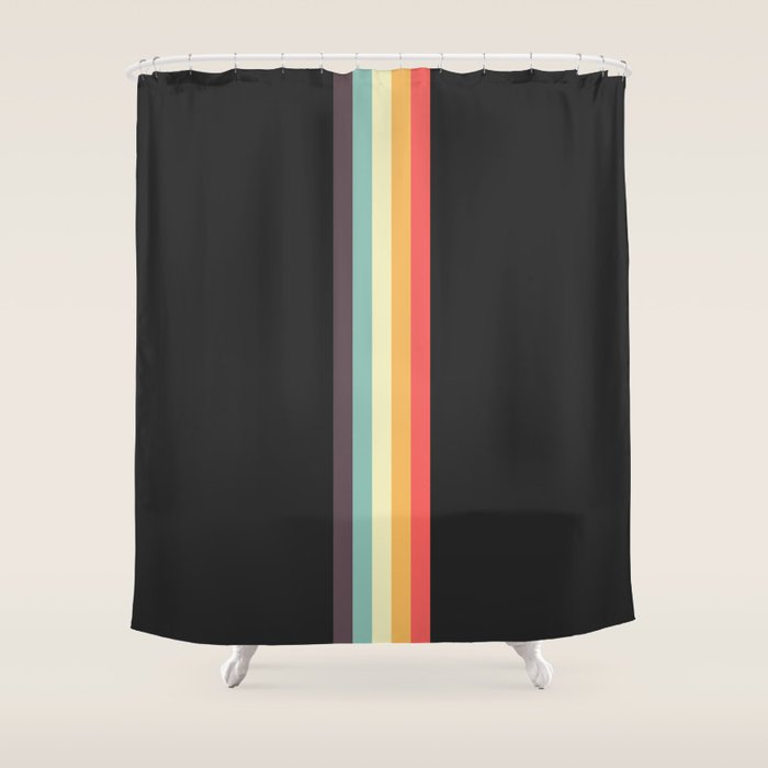 Minimal Classic Rainbow Retro Stripes - Tipua Shower Curtain Gallery Image 1