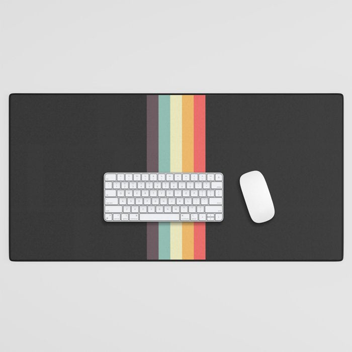 Minimal Classic Rainbow Retro Stripes - Tipua Desk Mat Gallery Image 1