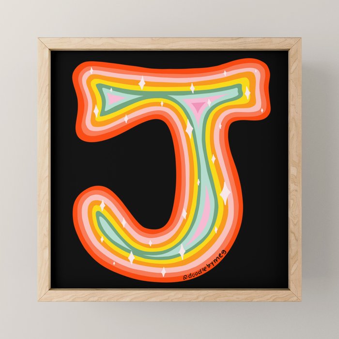 Rainbow J Mini Art Print Gallery Image 1
