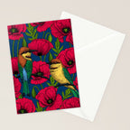 Bee eaters and poppies  Stationery Card Gallery Image 2