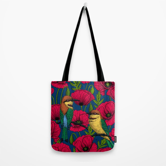 Bee eaters and poppies  Tote Bag Gallery Image 2
