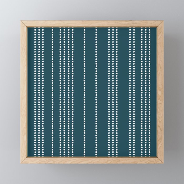 Ethnic Spotted Stripes in Teal Mini Art Print Gallery Image 1