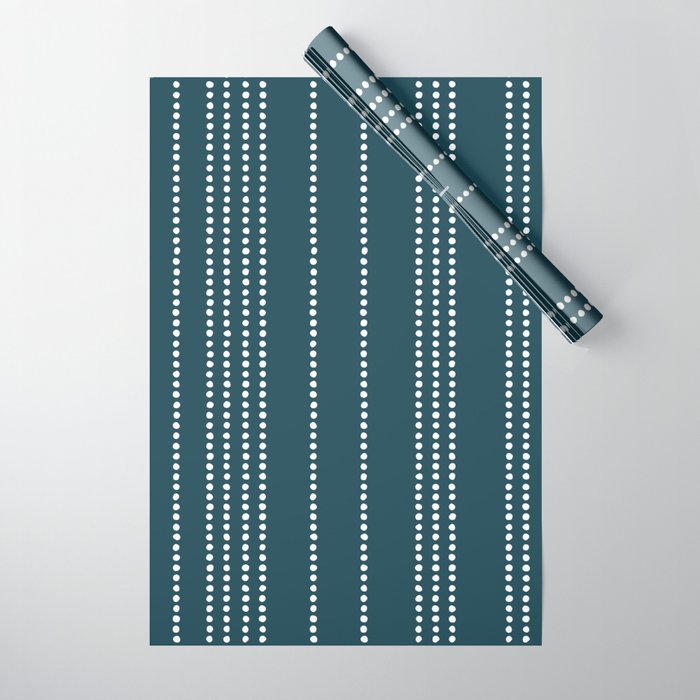 Ethnic Spotted Stripes in Teal Wrapping Paper Gallery Image 1