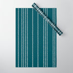 Ethnic Spotted Stripes in Teal Wrapping Paper Gallery Image 1
