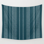 Ethnic Spotted Stripes in Teal Wall Tapestry Gallery Image 4