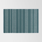 Ethnic Spotted Stripes in Teal Rug Gallery Image 2