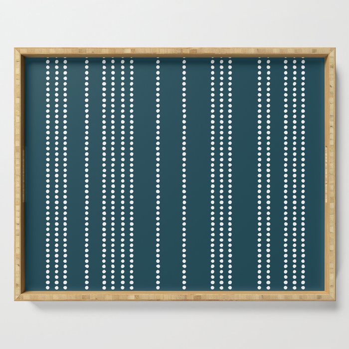 Ethnic Spotted Stripes in Teal Serving Tray Gallery Image 1