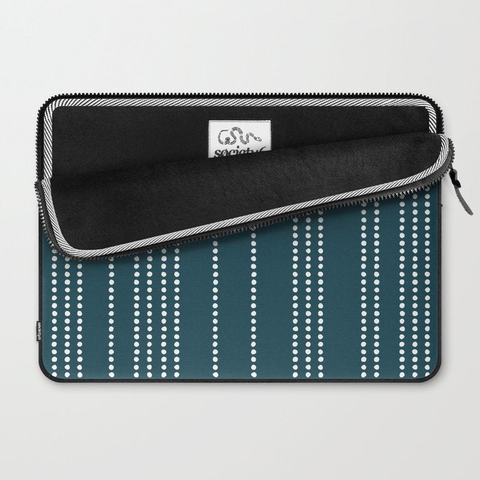Ethnic Spotted Stripes in Teal Laptop Sleeve Gallery Image 2