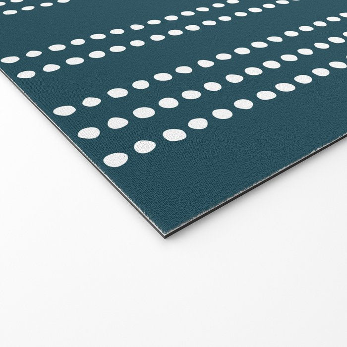 Ethnic Spotted Stripes in Teal Welcome Mat Gallery Image 2