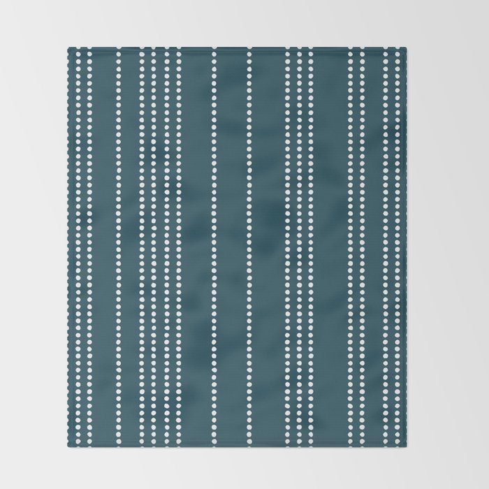 Ethnic Spotted Stripes in Teal Throw Blanket Gallery Image 2