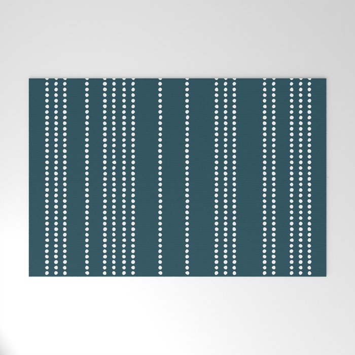 Ethnic Spotted Stripes in Teal Welcome Mat Gallery Image 1