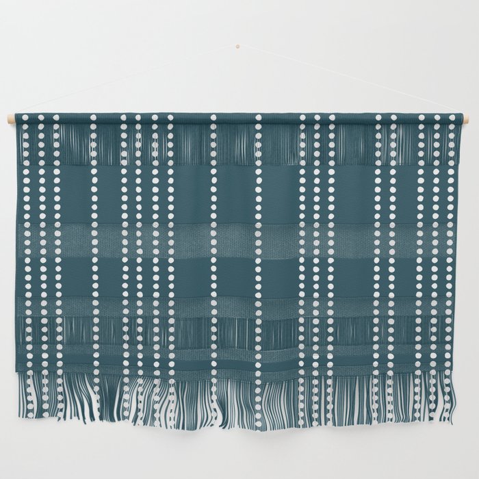 Ethnic Spotted Stripes in Teal Wall Hanging Gallery Image 1
