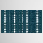 Ethnic Spotted Stripes in Teal Tablecloth Gallery Image 2
