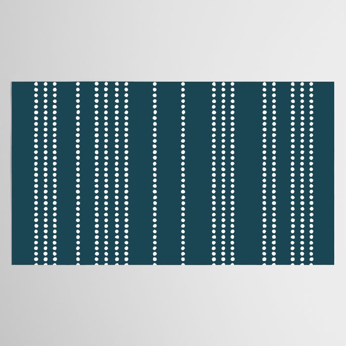 Ethnic Spotted Stripes in Teal Tablecloth Gallery Image 2