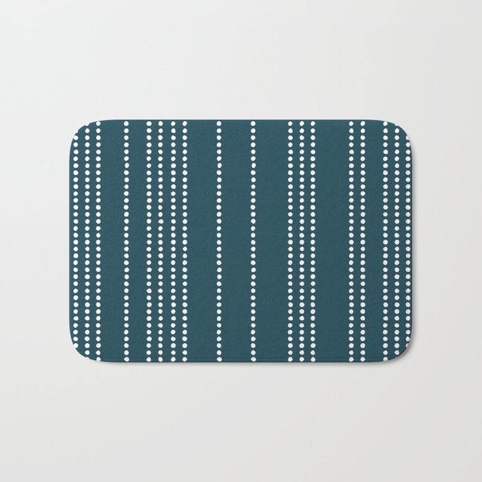 Ethnic Spotted Stripes in Teal Bath Mat Gallery Image 1