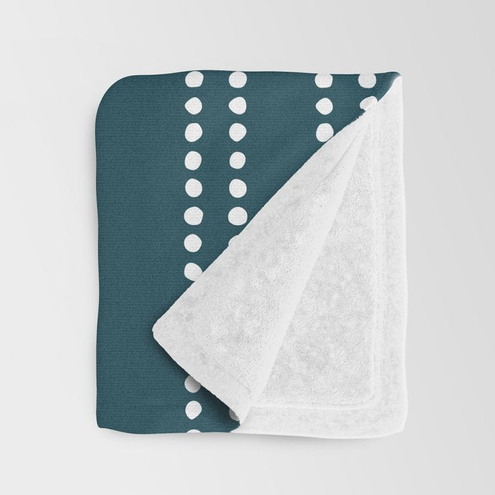 Ethnic Spotted Stripes in Teal Throw Blanket Gallery Image 3