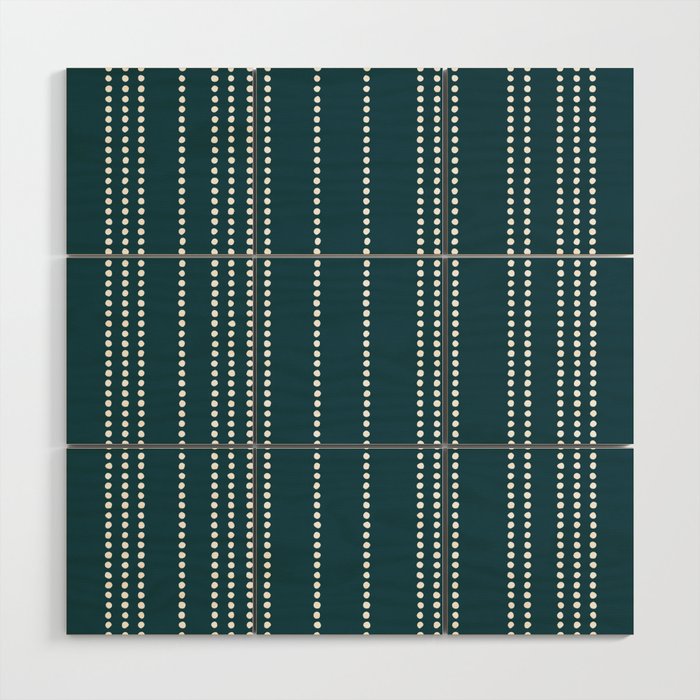 Ethnic Spotted Stripes in Teal Wood Wall Art Gallery Image 1