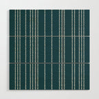 Ethnic Spotted Stripes in Teal Wood Wall Art Gallery Image 1